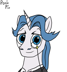 Size: 1200x1280 | Tagged: safe, artist:ponie pie, derpibooru import, fancypants, pony, unicorn, g4, blue eyes, blue hair, bust, clothes, facial hair, horn, male, monocle, shirt, simple background, smiling, solo, stallion, suit, three quarter view, transparent background