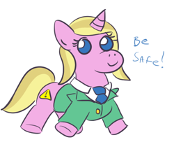 Size: 610x544 | Tagged: safe, artist:jargon scott, derpibooru import, oc, oc only, oc:limit state, pony, unicorn, clothes, female, horn, mare, necktie, simple background, smiling, tail, unicorn oc, white background