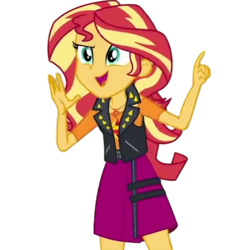 Size: 2000x2000 | Tagged: safe, derpibooru import, edit, edited screencap, editor:cutler1228, screencap, sunset shimmer, human, equestria girls, g4, absurd resolution, blouse, cute, female, leather vest, not a vector, shimmerbetes, simple background, skirt, solo, sunsass shimmer, transparent background