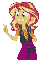 Size: 1336x1912 | Tagged: safe, derpibooru import, edit, edited screencap, editor:cutler1228, screencap, sunset shimmer, human, equestria girls, g4, blouse, cute, female, leather vest, not a vector, shimmerbetes, show accurate, simple background, skirt, solo, sunsass shimmer, sunset shimmer is best facemaker, transparent background