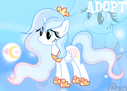 Size: 1280x917 | Tagged: safe, artist:vi45, derpibooru import, oc, oc only, alicorn, pony, adoptable, alicorn oc, base used, blue eyes, blue mane, blue tail, colored wings, colored wingtips, crown, ethereal mane, eyelashes, female, female oc, folded wings, gradient background, gradient mane, gradient tail, hoof shoes, horn, jewelry, long mane, long tail, mare, mare oc, peytral, pink wingtips, princess shoes, regalia, smiling, solo, sparkles, sparkly mane, sparkly tail, starry mane, starry tail, tail, three quarter view, two toned wings, unicorn horn, white coat, wings, zoom layer