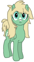 Size: 358x655 | Tagged: safe, artist:lrg!!, derpibooru import, oc, oc only, oc:everglade, pegasus, pony, blonde, green, looking at you, male, messy mane, pegasus oc, simple background, smiling, solo, stallion, transparent background