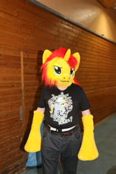 Size: 1824x2736 | Tagged: safe, artist:atalonthedeer, derpibooru import, sunset shimmer, human, g4, 2014, bronymuc, fursuit, irl, irl human, photo, ponysuit