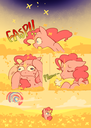 Size: 2733x3866 | Tagged: safe, artist:piesinful, derpibooru import, pinkie pie, earth pony, pony, comic:unlucky day, fanfic:cupcakes, g4, comic, female, flower, mare, no dialogue, solo