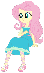 Size: 1900x3134 | Tagged: safe, artist:gmaplay, derpibooru import, fluttershy, human, better together, equestria girls, g4, overpowered (equestria girls), cute, fluttershy boho dress, shyabetes, simple background, sitting, solo, transparent background