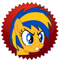 Size: 500x500 | Tagged: safe, artist:mlpfan3991, derpibooru import, oc, oc only, oc:flare spark, pegasus, pony, g4, angry, female, simple background, solo, sticker, transparent background