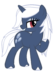 Size: 400x521 | Tagged: safe, artist:kharmacal, derpibooru import, oc, oc only, oc:adularia, pony, unicorn, base used, eyeshadow, grin, horn, lidded eyes, makeup, raised hoof, raised leg, simple background, smiling, solo, transparent background, unshorn fetlocks