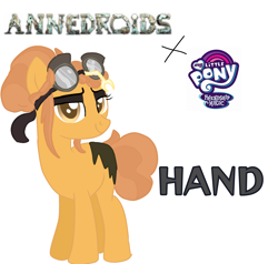 Size: 3962x3776 | Tagged: safe, artist:earth.loser, derpibooru import, earth pony, pony, g4, annedroids (tv show), black eyeshadow, claw, crossover, eyeshadow, female, goggles, goggles on head, hair bun, hand (annedroids), makeup, mare, name, reference sheet, tail, tail bun