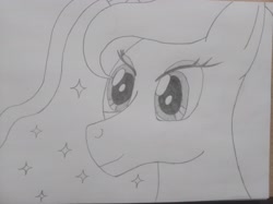 Size: 4032x3016 | Tagged: safe, artist:jakusi, derpibooru import, princess luna, alicorn, pony, g4, bust, ethereal mane, portrait, sketch, solo, starry mane, traditional art