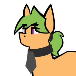 Size: 2074x2073 | Tagged: safe, artist:s410, derpibooru exclusive, derpibooru import, oc, oc only, pony, clothes, green mane, necktie, orange coat, ponytail, purple eyes, simple background, solo, transparent background, vector