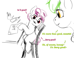 Size: 2614x2048 | Tagged: safe, artist:s410, derpibooru import, oc, oc only, oc:berry, oc:lime twist, earth pony, crayon drawing, female, filly, foal, traditional art