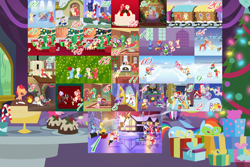 Size: 6480x4320 | Tagged: safe, anonymous artist, derpibooru import, alice the reindeer, apple bloom, applejack, aurora the reindeer, big macintosh, bori the reindeer, caramel, coral currents, cottonflock, derpy hooves, diamond tiara, dinky hooves, flutterholly, fluttershy, gentle breeze, helia, linky, mochaccino, pinkie pie, pokey pierce, posey shy, rainbow dash, rare find, rarity, shoeshine, silver spoon, spike, stratus wind, sunshower raindrops, toe-tapper, torch song, twilight sparkle, twilight sparkle (alicorn), oc, oc:apple sorbet, oc:late riser, oc:pink lemonade, alicorn, bird, deer, dragon, earth pony, pegasus, pony, rabbit, reindeer, squirrel, unicorn, series:fm holidays, series:hearth's warming advent calendar 2024, a hearth's warming tail, g4, 8 foot candy cane, ><, absurd resolution, advent calendar, alice is not amused, alicornified, all i want for christmas is you, alternate hairstyle, amused, angry, animal, animal costume, argument, armchair, artificial horn, artificial wings, augmented, aurora is not amused, baby, baby carrier, baby pony, banner mares, basket, bedroom eyes, bell, bell collar, big macintosh is not amused, bipedal, bipedal leaning, blanket, blush lines, blush sticker, blushing, boots, bored, bow, brazier, brothers, buck, cabin, cake, cake topper, camera, candy, candy cane, cap, caroling, censored, censored vulgarity, chair, chimney, chocolate, christmas, christmas cake, christmas lights, christmas pudding, christmas tree, christmas wreath, clothes, cloud, coat, collar, colt, conductor's baton, coralbetes, costume, crescendo, crescendoflock, crowd, crying, cute, deerified, defrosting, dentist chair, dentistry, derpy being derpy, die hard, dilated pupils, doe, dress, earmuffs, ears, eating, eggnog, elf costume, elf hat, emanata, envelope, equestria's best mother, eye contact, eyebrows, eyepatch, eyes closed, facehoof, fake beard, family, fangs, father and child, father and son, female, filly, film projector, fire, fire pit, fireplace, flirting, floppy ears, flour, flutterdeer, fluttermac, fluttermom, fluttershy is amused, fluttershy is not amused, fluttershy's cottage, flying, foal, food, fraternal twins, friendship express, frown, frozen, garland, gradient background, grandparents, grin, gritted teeth, group, hair bow, hair dryer, hammer, happy hearth's warming, hat, hearth's warming, hearth's warming doll, high heel boots, high res, holding a pony, holding hooves, holiday, hoof around neck, hoof hold, hooves together, horn, hot chocolate, hug, ice, ice cube, ice skates, ice skating, igloo, indoors, jacket, kitchen, krampus, leaning, letter, licking, licking lips, lineless, locomotive, looking at each other, looking at someone, looking at you, looking into each others eyes, looking up, macabetes, magic, magic horn, magic wings, male, mall santa, mallow flower, mane seven, mane six, mare, mariah carey, meme, microphone, mistletoe, mittens, mouth hold, mug, music notes, muttonchops, my little pony: friendship is magic, nervous, nervous smile, nightcap, nightgown, nuzzling, offspring, older, older coral currents, one ear down, one-piece swimsuit, open mouth, open smile, ornament, outdoors, pacifier, pajamas, parent and child, parent:big macintosh, parent:fluttershy, parents:fluttermac, patterned background, pickaxe, pirate costume, pirate hat, plewds, plushie, pointy ponies, ponies in food, ponies riding ponies, ponified, ponytones, popcorn, present, pudding, puffy cheeks, question mark, race swap, raised eyebrow, raised hoof, raised leg, reaching, red nose, reindeer costume, reindeerified, riding, riding a pony, roof, rudolph the red nosed reindeer, saddle, santa claus, santa costume, santa hat, santa hooves, scared, scarf, scroll, sea shanty, ship:shys, shipping, shoes, short mane, shyabetes, siblings, silly, singing, sitting, skates, skirt, smiling, smiling at each other, smiling at you, snow, snowball, snowball fight, snowfall, snowpony, snowsuit, sofa, spearmint gust, species swap, speedo, spinning, spread wings, stallion, standing, standing on one leg, steam locomotive, stifling laughter, straight, stratusbetes, strawberry, stroller, sun, sunglasses, sunlight, sunrise, sweat, sweatdrops, sweater, swimsuit, tack, talk like a pirate day, teary eyes, teeth, the gift givers, thought bubble, throwing, toddler, tongue, tongue out, tongue stuck, tongue stuck to pole, toolbox, toy, toy store, train, tree, twilight's castle, twins, unamused, varying degrees of want, vest, wall of tags, whipped cream, why weren't you at elf practice?, window, windswept mane, wingboner, wingless spike, wings, winter, winter outfit, woohoo, wreath