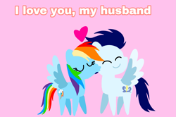 Size: 1935x1285 | Tagged: safe, anonymous artist, derpibooru exclusive, derpibooru import, rainbow dash, soarin', pegasus, pony, series:soarindash relationship, series:soarindash romantic tales, g4, cute, dashabetes, eyes closed, female, heartwarming, kiss on the cheek, kissing, male, mare, pointy ponies, rainbow dash is best pony, shipping, smiling, soarinbetes, soarindash, stallion, straight, sweet dreams fuel