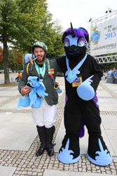 Size: 1824x2736 | Tagged: safe, derpibooru import, nightmare moon, g4, 2015, fursuit, galacon, irl, photo, ponysuit