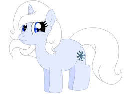 Size: 1032x774 | Tagged: safe, artist:meghan12345, derpibooru import, pony, unicorn, g4, battle for dream island, cute, female, filly, foal, horn, ice cube (battle for dream island), ponified, simple background, smiling, solo, species swap, transparent background