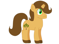 Size: 1032x774 | Tagged: safe, artist:meghan12345, derpibooru import, pony, unicorn, g4, battle for dream island, broken horn, colored hooves, hooves, horn, male, ponified, simple background, solo, species swap, stallion, transparent background, woody (battle for dream island)