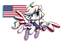 Size: 1451x988 | Tagged: safe, artist:brella, derpibooru import, oc, pegasus, pony, nation ponies, national flag, ponified, simple background, solo, species swap, transparent background, united states