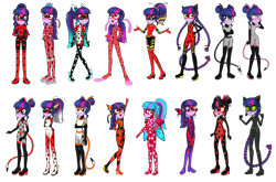 Size: 5713x3768 | Tagged: safe, artist:machakar52, derpibooru import, sci-twi, twilight sparkle, human, equestria girls, g4, absurd resolution, alternate hairstyle, animal costume, antennae, aquabug, aura, barely eqg related, bodysuit, boots, bug noir, bunny ears, cat costume, cat ears, cat eyes, catsuit, claws, clothes, cosmo bug, cosplay, costume, crossed arms, crossover, female, fins, glasses, gloves, glowing hands, gradient clothes, gradient hair, hair bun, hand on hip, hands behind back, headphones, high heel boots, high heels, ice skates, jewelry, lady noire, ladybee, ladybiquity, ladybug (miraculous ladybug), ladybug costume, ladyfly, ladyice, long hair, looking at you, marinette dupain-cheng, mask, miraculous ladybug, multibug, multicat, multimouse, open mouth, pegabug, pennybug, pigtails, ponytail, red eyes, red wings, shadybug, shoes, simple background, skates, slit eyes, smiling, smiling at you, tiara, transparent background, winged shoes, wings