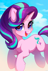 Size: 832x1216 | Tagged: safe, ai content, derpibooru import, machine learning generated, starlight glimmer, pony, unicorn, g4, horn, outdoors, prompter:cypher, solo