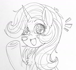 Size: 1991x1831 | Tagged: safe, derpibooru import, starlight glimmer, pony, unicorn, g4, horn, sketch, traditional art