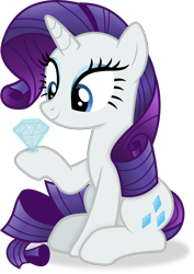 Size: 3028x4286 | Tagged: safe, artist:anime-equestria, derpibooru import, rarity, pony, unicorn, g4, diamond, eyeshadow, female, horn, makeup, mare, simple background, sitting, smiling, solo, transparent background, vector