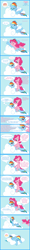 Size: 900x7490 | Tagged: safe, derpibooru import, pinkie pie, rainbow dash, earth pony, pegasus, pony, g4, cake, cloud, comic, food, on a cloud, sleeping, sleeping on a cloud, sleepydash, text