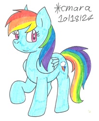 Size: 772x942 | Tagged: safe, artist:cmara, derpibooru import, rainbow dash, pegasus, g4, female, simple background, solo, white background