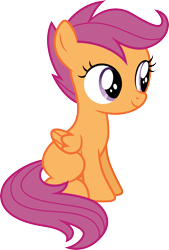 Size: 3000x4448 | Tagged: safe, artist:cloudy glow, derpibooru import, scootaloo, pegasus, pony, g4, cutealoo, female, filly, foal, simple background, solo, transparent background, vector