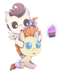 Size: 1788x2148 | Tagged: safe, artist:nnaly, derpibooru import, pound cake, pumpkin cake, pegasus, pony, unicorn, g4, baby, baby pony, brother and sister, cake twins, colt, cupcake, cute, diaper, duo, duo male and female, female, filly, foal, food, fraternal twins, glowing, glowing horn, horn, levitation, magic, magic aura, male, siblings, simple background, telekinesis, transparent background, twins