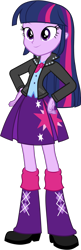 Size: 1624x5005 | Tagged: safe, artist:octosquish7260, derpibooru import, twilight sparkle, human, equestria girls, g4, blouse, boots, clothes, female, jacket, leather, leather jacket, leg warmers, shirt, shoes, simple background, skirt, solo, standing, transparent background, twilight sparkle's skirt