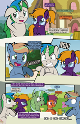 Size: 1920x2948 | Tagged: safe, artist:alexdti, derpibooru import, oc, oc only, oc:brainstorm (alexdti), oc:purple creativity, oc:screwpine caprice, oc:star logic, oc:vee, pegasus, pony, unicorn, comic:quest for friendship retold, female, horn, male, mare, stallion