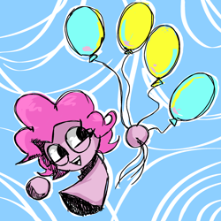 Size: 2048x2048 | Tagged: safe, derpibooru import, pinkie pie, g4, balloon, happy, high res, sprunki, sprunkified