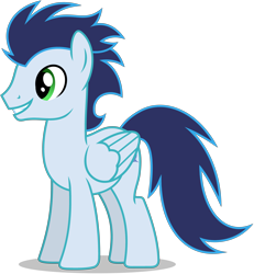 Size: 4184x4534 | Tagged: safe, artist:creedyboy124, derpibooru import, soarin', pegasus, pony, g4, folded wings, happy, male, simple background, solo, stallion, transparent background, vector, wings