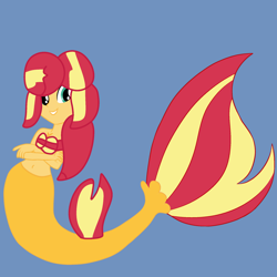 Size: 2000x2000 | Tagged: safe, artist:jadeharmony, derpibooru import, sunset shimmer, mermaid, equestria girls, g4, base used, bra, cute, dorsal fin, female, fin, fish tail, grin, mermaidized, seashell, seashell bra, smiling, solo, species swap, tail, underwater, underwear, water