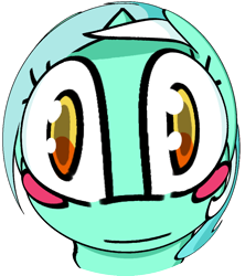 Size: 900x1014 | Tagged: safe, artist:starbounce, derpibooru import, edit, lyra heartstrings, unicorn, g4, blush sticker, blushing, cel shading, emote, emotes, female, fisheye lens, flushed face, horn, looking at you, lyra emote pack, mare, outline, shading, simple background, transparent background, white outline, zoomed in