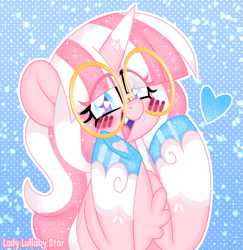 Size: 2000x2057 | Tagged: safe, artist:ladylullabystar, derpibooru import, oc, oc:lady lullaby star, pony, unicorn, blushing, female, glasses, horn, mare, solo