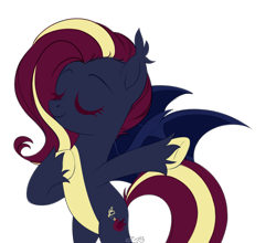 Size: 2500x2200 | Tagged: safe, artist:tavi, derpibooru import, oc, oc only, oc:nightingale ode, bat pony, pony, bat pony oc, eyes closed, female, mare, simple background, solo, transparent background, wings