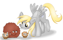 Size: 993x632 | Tagged: safe, artist:manglegirllol, derpibooru import, derpy hooves, g4, aqua teen hunger force, crossover, food, marker, marker drawing, meatwad, muffin, my little pony: friendship is magic, simple background, traditional art, white background