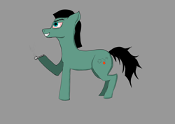 Size: 7016x4960 | Tagged: safe, artist:700kgbenchpress, derpibooru import, oc, oc only, oc:methe__jeffe, pony, gray background, simple background, solo