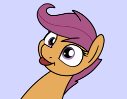 Size: 2048x1598 | Tagged: safe, artist:ewoudcponies, derpibooru import, scootaloo, pegasus, pony, g4, bust, cute, cutealoo, derp, female, filly, foal, light blue background, silly, silly filly, silly pony, simple background, smiling, solo, tongue, tongue out