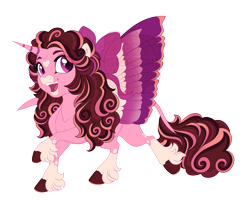 Size: 4500x3700 | Tagged: safe, artist:gigason, derpibooru import, oc, oc only, oc:bon bon bonnie, alicorn, pony, g4, adoptable, alicorn oc, big eyes, bipedal, bow, cloven hooves, coat markings, colored, colored eyebrows, colored hooves, colored pinnae, colored pupils, colored wings, colored wingtips, crack ship offspring, curly hair, curly mane, curly tail, eye markings, facial markings, female, female oc, fetlock tuft, flat colors, gradient mane, gradient tail, gradient wings, hair accessory, hair bow, heart, heart mark, high res, hooves, horn, leonine tail, long mane, long tail, looking back, magenta pupils, magical lesbian spawn, mane accessory, mare, mare oc, multicolored mane, multicolored tail, multicolored wings, obtrusive watermark, offspring, one wing out, open mouth, open smile, parent:princess cadance, parent:sugar belle, pink, pink bow, pink coat, pink eyes, pink wings, pink wingtips, red hooves, red mane, red tail, simple background, smiling, snip (coat marking), socks (coat marking), solo, star (coat marking), striped horn, striped mane, striped tail, tail, three quarter view, transparent background, trotting, unicorn horn, unshorn fetlocks, watermark, wings