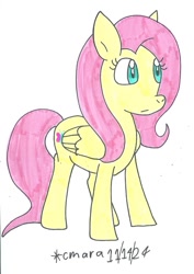 Size: 794x1120 | Tagged: safe, artist:cmara, derpibooru import, fluttershy, pegasus, g4, female, simple background, solo, white background