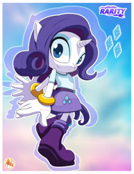 Size: 1920x2485 | Tagged: safe, artist:jamegerea, derpibooru import, rarity, equestria girls, g4, female, mobian, passepartout, solo, sonic the hedgehog (series), sonic x, sonicified, species swap