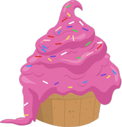 Size: 1003x1050 | Tagged: safe, derpibooru import, editor:pascalmulokozi2, g4, the ending of the end, cupcake, dessert, food, my little pony: friendship is magic, no pony, simple background, sprinkles, transparent background