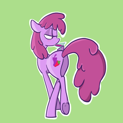 Size: 2048x2048 | Tagged: safe, artist:pfeffaroo, derpibooru import, berry punch, berryshine, earth pony, pony, g4, alcohol, berry butt, blushing, butt, drink, drinking, drunk, female, go home you're drunk, high res, lidded eyes, mare, martini glass, plot, solo, underhoof