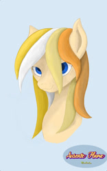 Size: 800x1280 | Tagged: safe, artist:maslivka, derpibooru import, oc, oc only, oc:aureate flame, pony, bust, portrait, simple background, solo