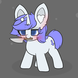 Size: 1843x1843 | Tagged: safe, artist:sodapop sprays, derpibooru import, oc, oc only, oc:discentia, pony, eye clipping through hair, knife, reddit, reddit ponies, solo