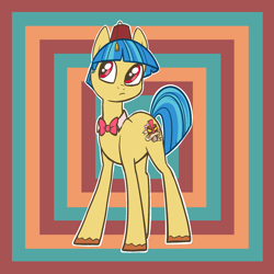 Size: 2048x2048 | Tagged: safe, artist:pfeffaroo, derpibooru import, oc, oc only, earth pony, pony, bowtie, high res, long legs, solo, unshorn fetlocks