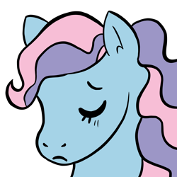 Size: 2048x2048 | Tagged: safe, artist:eatingsomegreeneggos, derpibooru import, ivy, earth pony, pony, g2, bust, eyes closed, female, frown, mare, portrait, sad, simple background, solo, transparent background