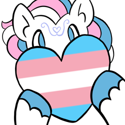 Size: 2048x2048 | Tagged: safe, artist:eatingsomegreeneggos, derpibooru import, star catcher, pegasus, pony, g3, female, heart, looking at you, mare, pride, pride flag, simple background, solo, transgender pride flag, transparent background, unshorn fetlocks